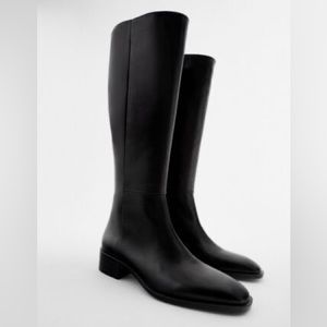 Zara riding style knee high black boots